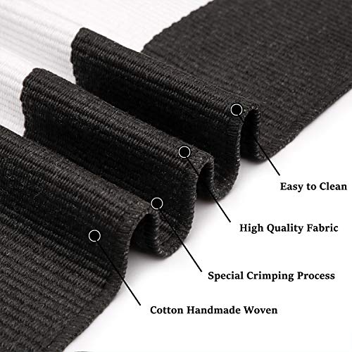 KOZYFLY Black and White Striped Area Rug 4x6 Ft Outdoor Rug Washable Indoor Outdoor Rug Hand Woven Cotton Door Mat Outdoor Entrance Mat for Front Door Kitchen Entryway Patio Front Porch Decor - Image 4