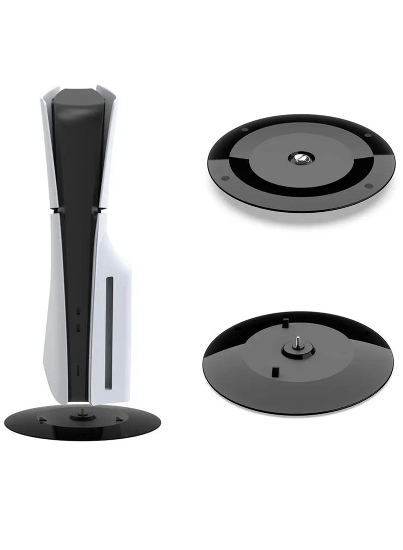 phomemo Black Vertical Stand for PS5 Slim Console Disc and Digita with Retaining Screw,Base Stand Replacement Stable Holder for Playstation 5 Slim Console - Image 1