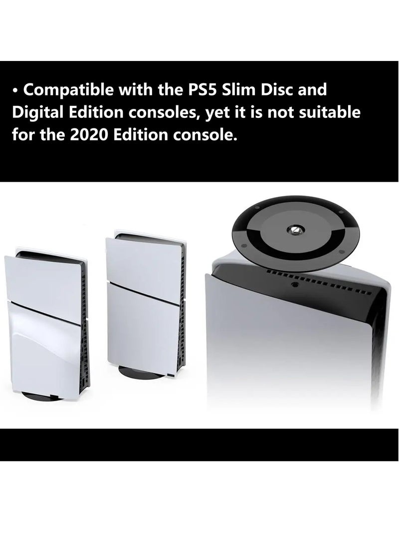 phomemo Black Vertical Stand for PS5 Slim Console Disc and Digita with Retaining Screw,Base Stand Replacement Stable Holder for Playstation 5 Slim Console - Image 2
