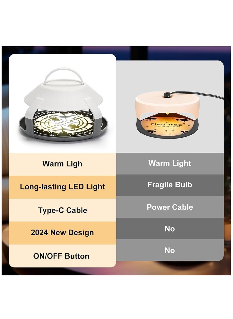 Generic - Indoor Flea Trap 2-Pack, Upgraded Electric Flea Traps with LED Light, Cordless Design for Home Use, Includes 8 Sticky 6.5” Disc Refills for Effective Flea Infestation Control. - Image 1