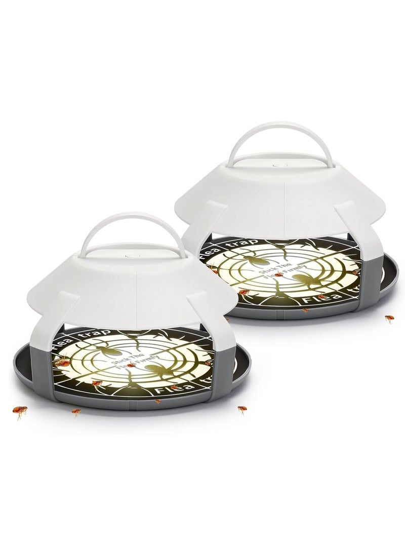 Generic - Indoor Flea Trap 2-Pack, Upgraded Electric Flea Traps with LED Light, Cordless Design for Home Use, Includes 8 Sticky 6.5” Disc Refills for Effective Flea Infestation Control. - Image 1