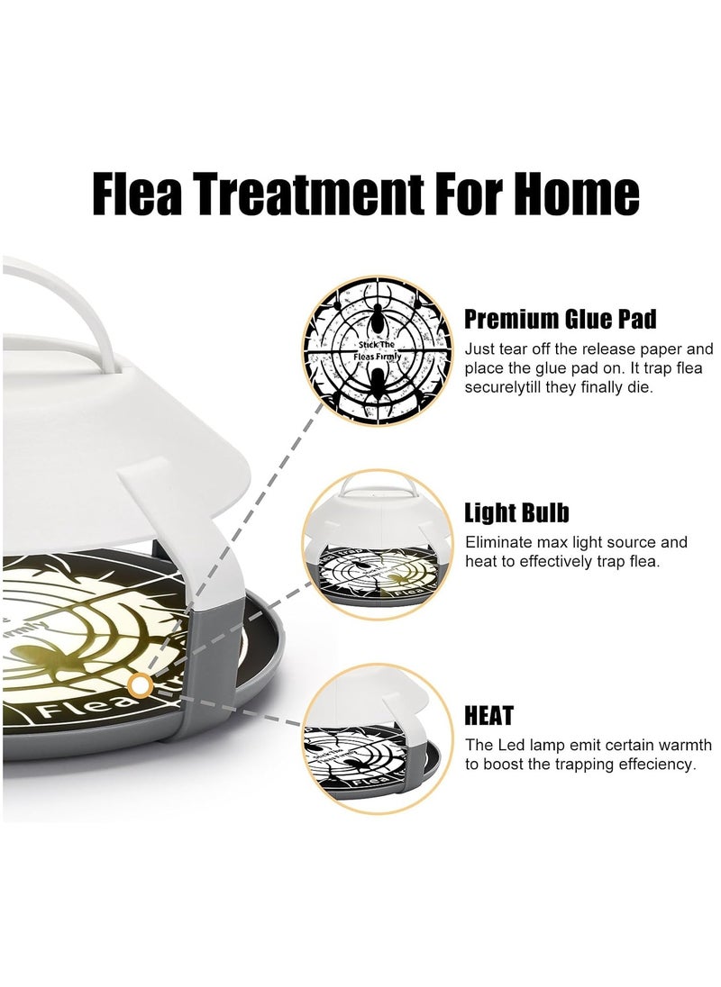 Generic - Indoor Flea Trap 2-Pack, Upgraded Electric Flea Traps with LED Light, Cordless Design for Home Use, Includes 8 Sticky 6.5” Disc Refills for Effective Flea Infestation Control. - Image 1