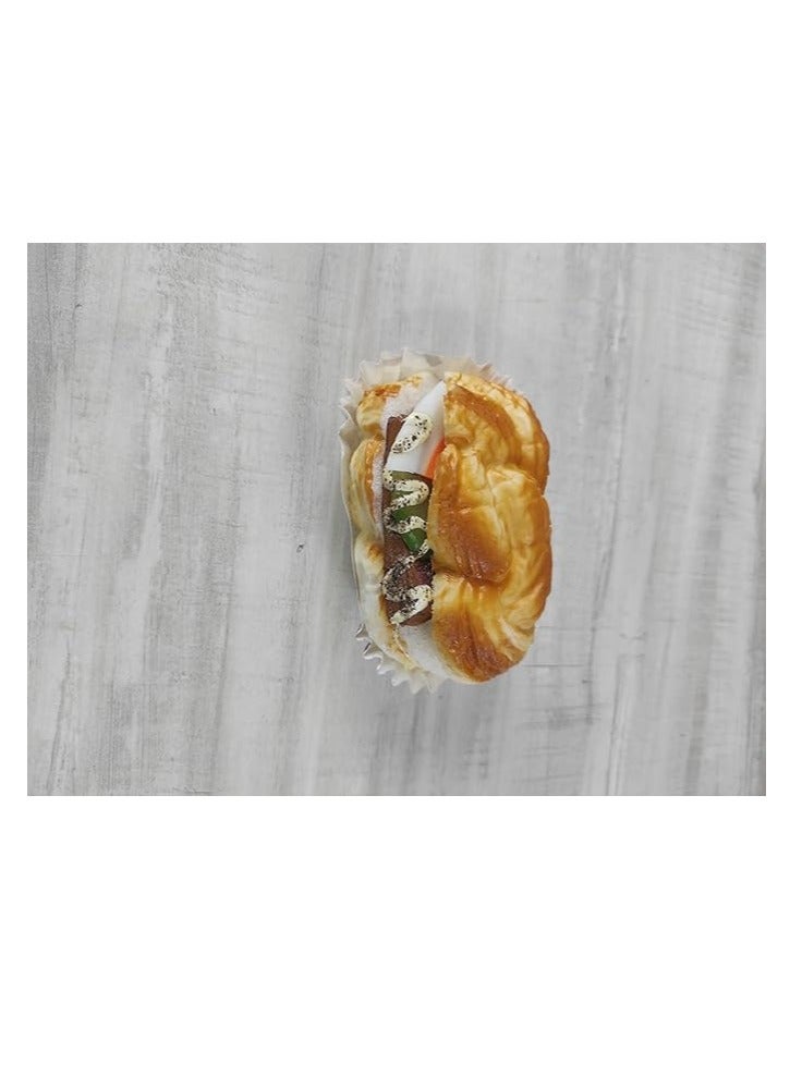 ملحقات منزل الراتنج الحقيقية ثلاثية الأبعاد، ملصقات مغناطيس للثلاجة، ملصق مغناطيسي أشكال ساندويتش وهمية، ساندويتش برجر ساندويتش السجق، باتي السجق، سجق الكرواسون (باتي السجق) - Image 1