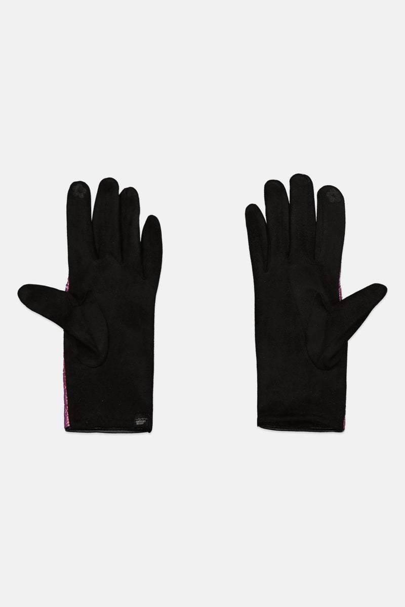 Justin Gregory Women 1 Pair Studded Puffer Gloves, Black - Image 2