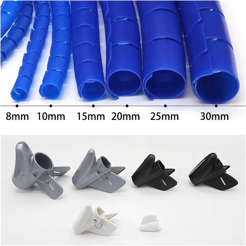 Cable Management Sleeve, Spiral Wrap Organizer 25-30mm 1-10 Meter Multicolor(Wit,ID 25mm 5 Meter) - Image 4
