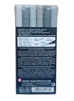 SAKURA 6-Piece Koi Colouring Brush Pen Grey  - Image 2