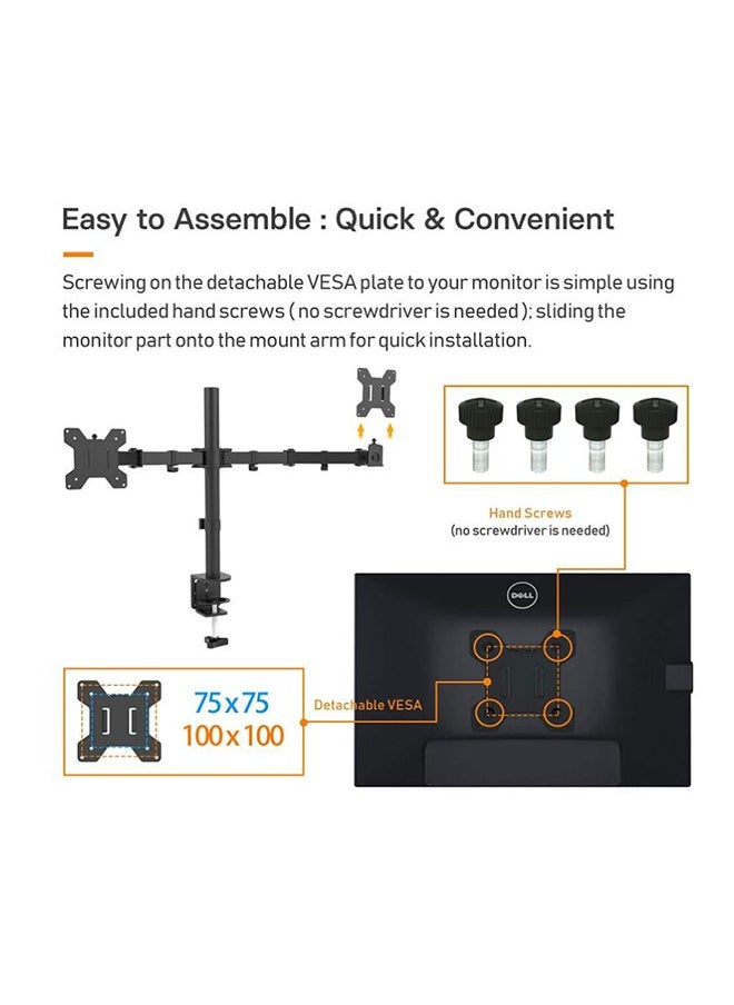 Arabest - Monitor Mount Stand,Dual LCD LED Monitor Arm for Desk,Heavy Duty Gaming Monitor Stand Fully Adjustable Arms Hold 2 Screens up to 30 inches - Image 1