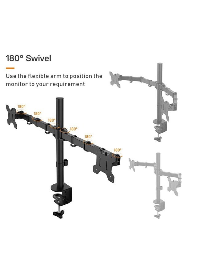 Arabest Monitor Mount Stand,Dual LCD LED Monitor Arm for Desk,Heavy Duty Gaming Monitor Stand Fully Adjustable Arms Hold 2 Screens up to 30 inches - Image 4