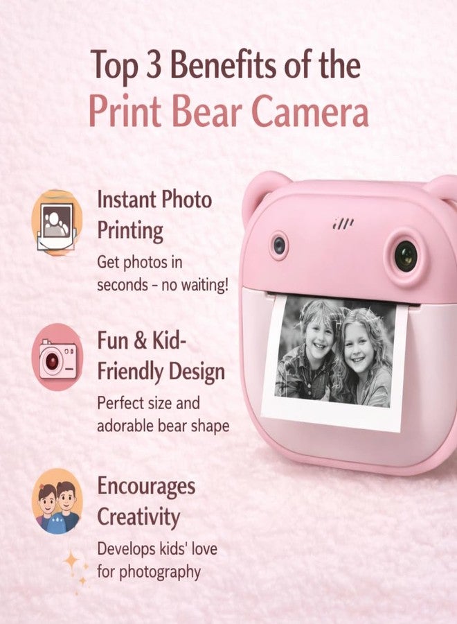 Casaquin A2B Kids Instant Print Camera, Digital Camera with Thermal Printing, Mini HD Photo, 1080P Video, Selfie Camera, Portable Printer with 2 Paper Rolls, Color Subject to Availability, Compact - Image 5