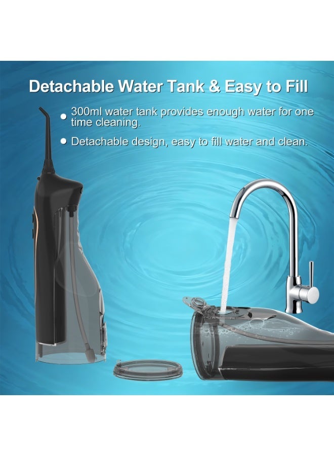 ETG Water Flosser For Teeth Cordless, 300ml Water Tank, 4 Modes, 5 Jet Tips, IPX7 Waterproof, USB Rechargeable 2000mAh Battery, 1200 Pulses/Min - Image 4