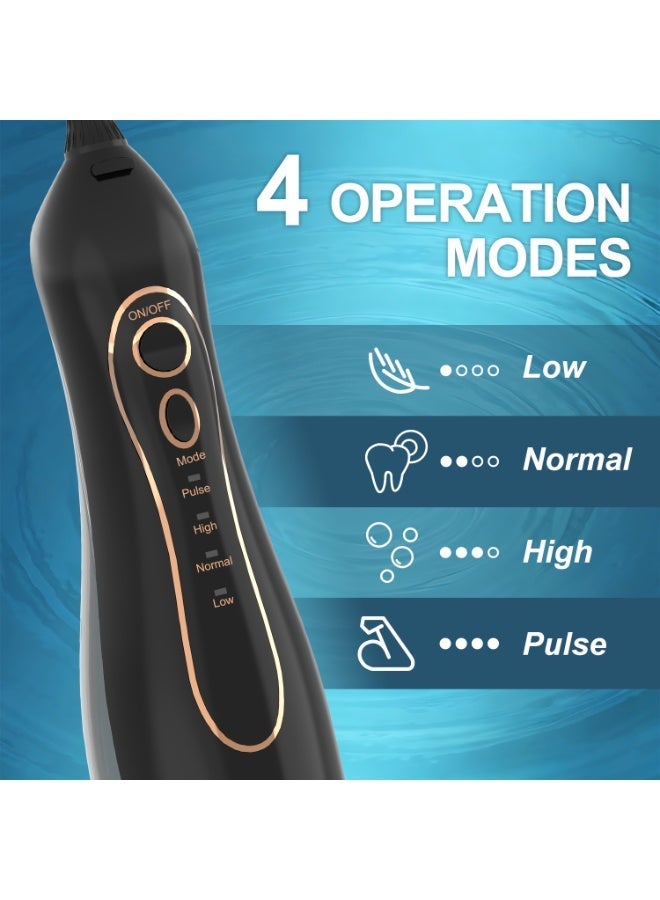 ETG Water Flosser For Teeth Cordless, 300ml Water Tank, 4 Modes, 5 Jet Tips, IPX7 Waterproof, USB Rechargeable 2000mAh Battery, 1200 Pulses/Min - Image 5