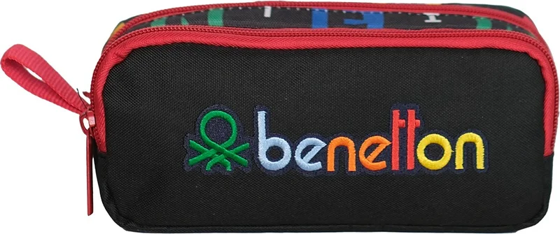 UNITED COLORS OF BENETTON . Letter Printed Double Compartment Unisex Kids Pencil Case