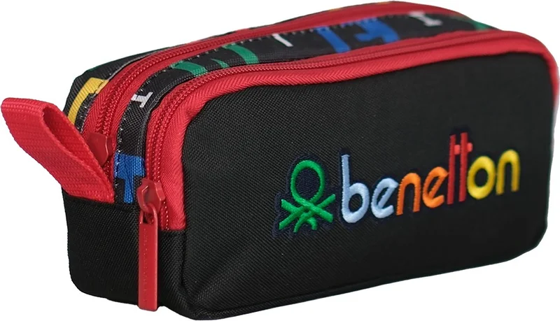 UNITED COLORS OF BENETTON . Letter Printed Double Compartment Unisex Kids Pencil Case