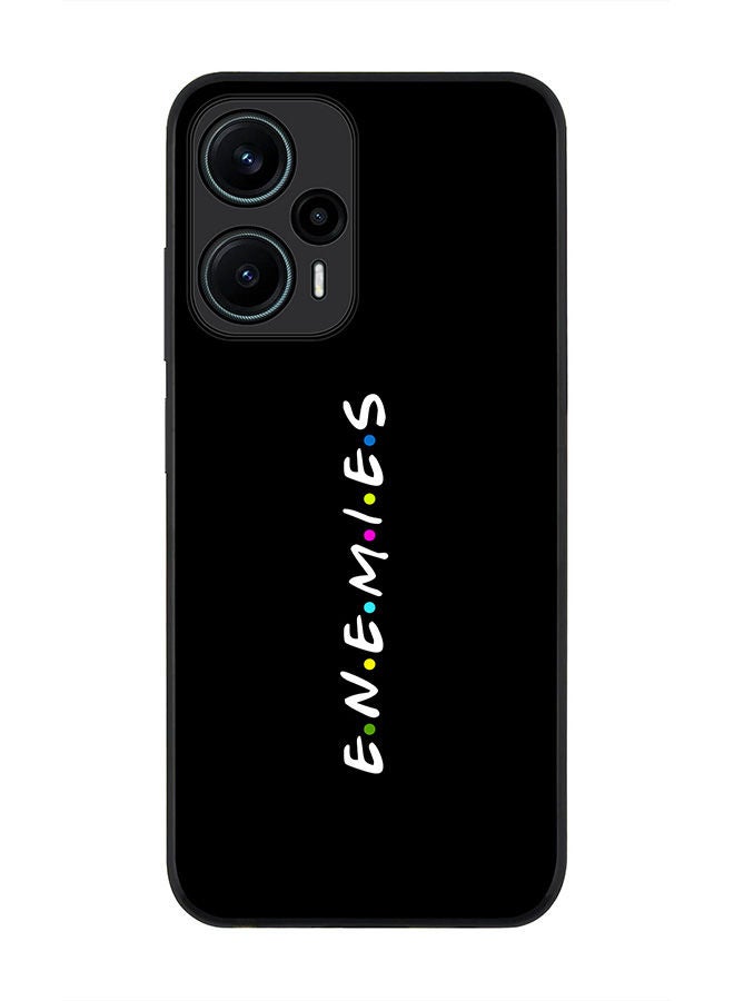 Stylizedd حافظة سوداء متينة لهاتف Xiaomi Poco F5 5G / Xiaomi Redmi Note 12 Turbo 5G - تصميم رفيع ومرن مع حواف مطاطية مضادة للصدمات - أعداء - Image 1