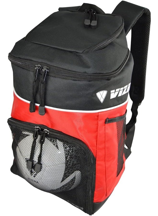 Vizari Vizari Titan Soccer Backpack With Ball Compartment and Vented Ball Pocket and Mesh Side Cargo Pockets for Adults and Teens