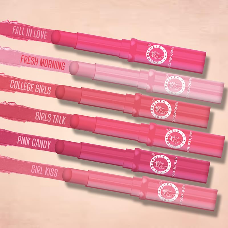 COLORS QUEEN COLORS QUEEN Queen Lips Color Lip Balm Non Sticky Hydrating Nourishing For Dry Chapped Lips Lip Balm For Men Women Enriched With Shea Butter Girl Kiss 1 Count Peach - Image 3