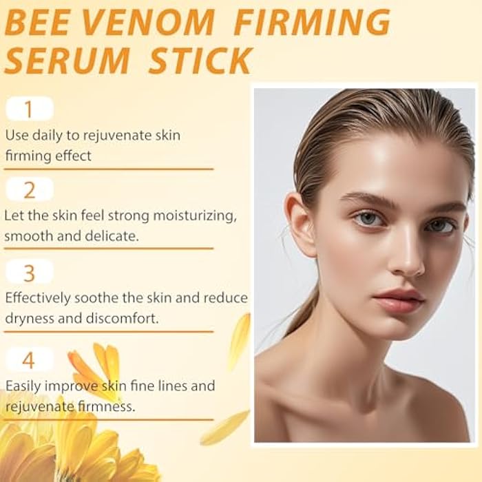Wanban 2Pcs Bee Venom Firming Serum Stick Bee Venom Wrinkle Removal Cream Advanced Firming & Wrinkle-Reducing Cream,Restore Skin Elasticity,Lifts, Plumps Reduces Fine Lines - Image 3