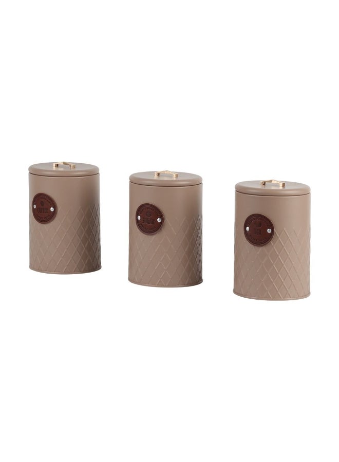 Chef's Delight Bistro Bliss 3-Piece Metal Storage Set - Brown - Image 4