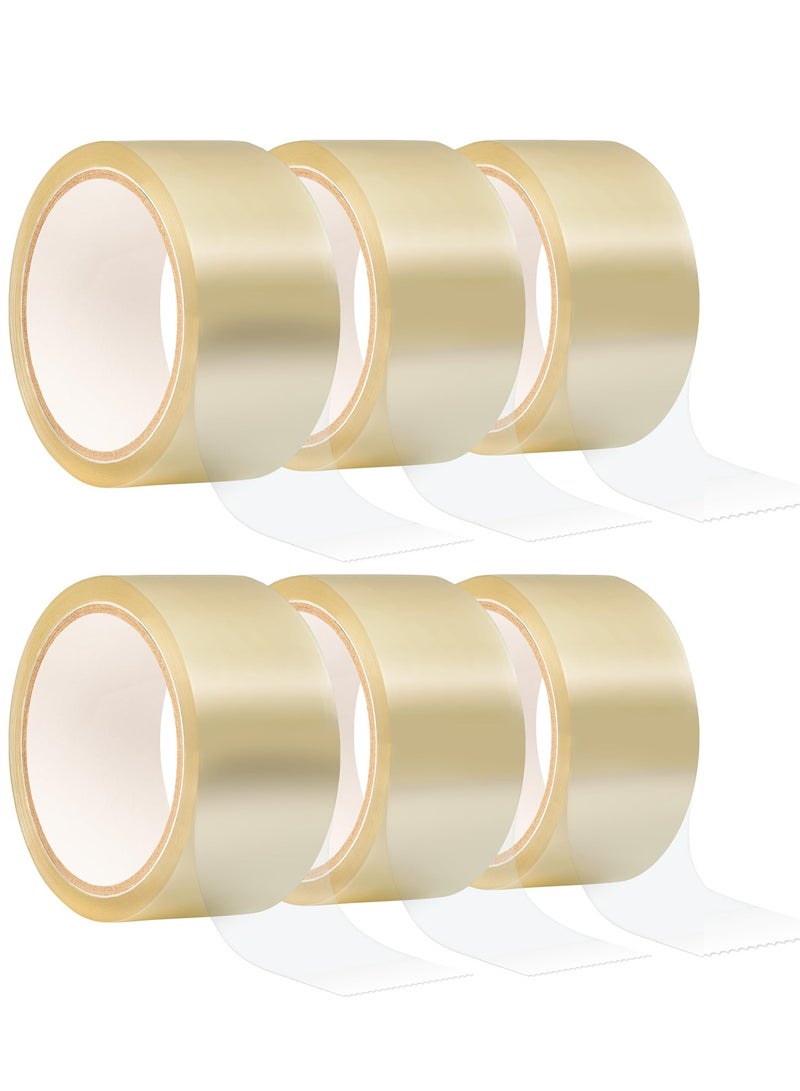 Shipping Tape Rolls, No Noise Silent Clear Packing Tape, 1.77" X 65 Yards, Box Tape for Moving, Industrial Heavy Duty Packaging Tape for Packing Shipping Moving and Storage (6 Pack) - Image 1