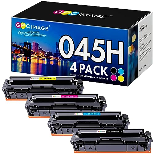 GPC Image Compatible Toner Cartridge Replacement for Canon 045 Toner Cartridges 045h CRG-045H for Color ImageCLASS MF634Cdw MF632Cdw LBP612Cdw LBP613Cdw MF632 MF634 Series Printer Tray(4-Pack) - Image 1