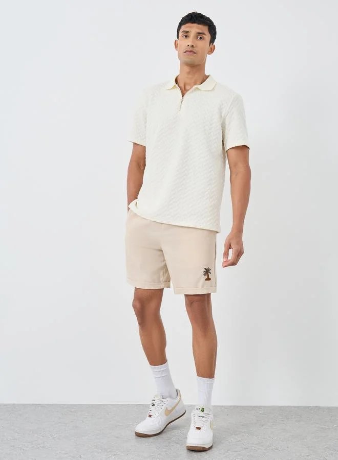 Styli Styli Men Cream Regular Fit Summer Shorts