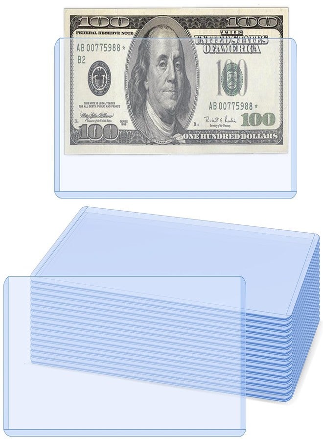 Maileto 15 Pack Hard Plastic Clear Money Holders Dollar Bill Holders Money Top-Load Sleeves 6.85 × 2.91 Inches Currency Holder for Bills, Collectors - Image 1