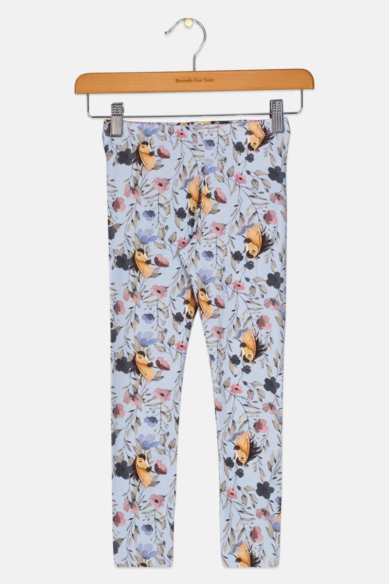 NAME IT سروال ليغينغز بنات مزخرف بأزهار، متعدد الألوان - Image 1