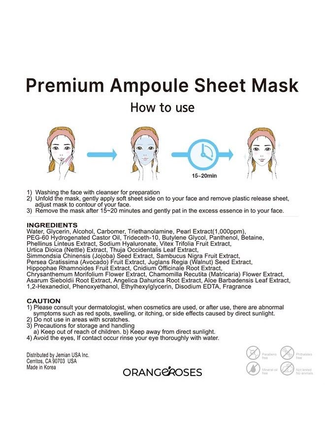 OBS LAB - 【Orangeroses】 10 Pcs Combo Vital Ampoule Sheet Mask, Korean Facial Skincare Sheet | Simple & Effective Skincare Routine | Moisturization | Wrinkle Care | Brightening (New Upgraded Mask) - Image 1