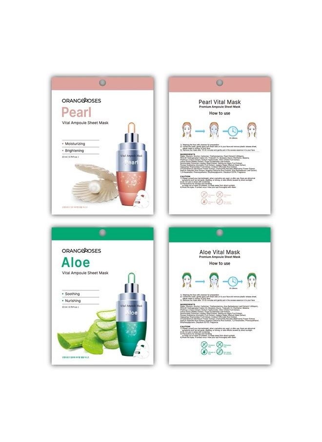 OBS LAB - 【Orangeroses】 10 Pcs Combo Vital Ampoule Sheet Mask, Korean Facial Skincare Sheet | Simple & Effective Skincare Routine | Moisturization | Wrinkle Care | Brightening (New Upgraded Mask) - Image 1