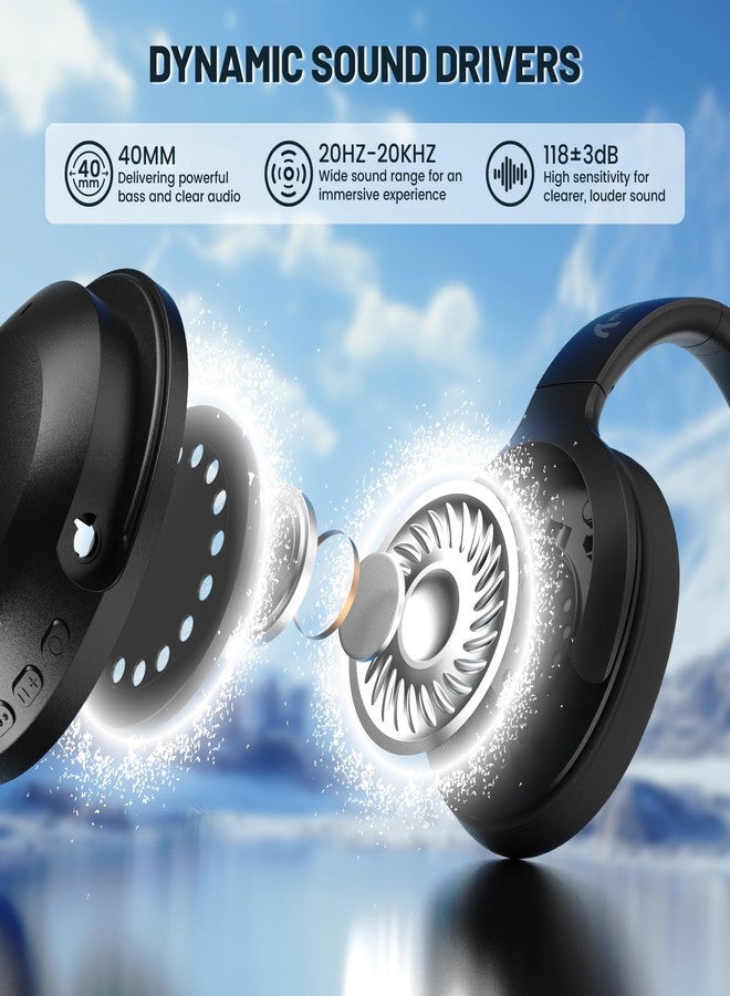LexonElec Attack Shark G300 Wireless Active Noise Cancelling Headset, Bluetooth 5.3 Deep Bass HD Stereo Sound Over Ear, 20H Playtime, Built-in Mic Lightweight Design 3.5mm Gaming Headset (Black) - Image 2