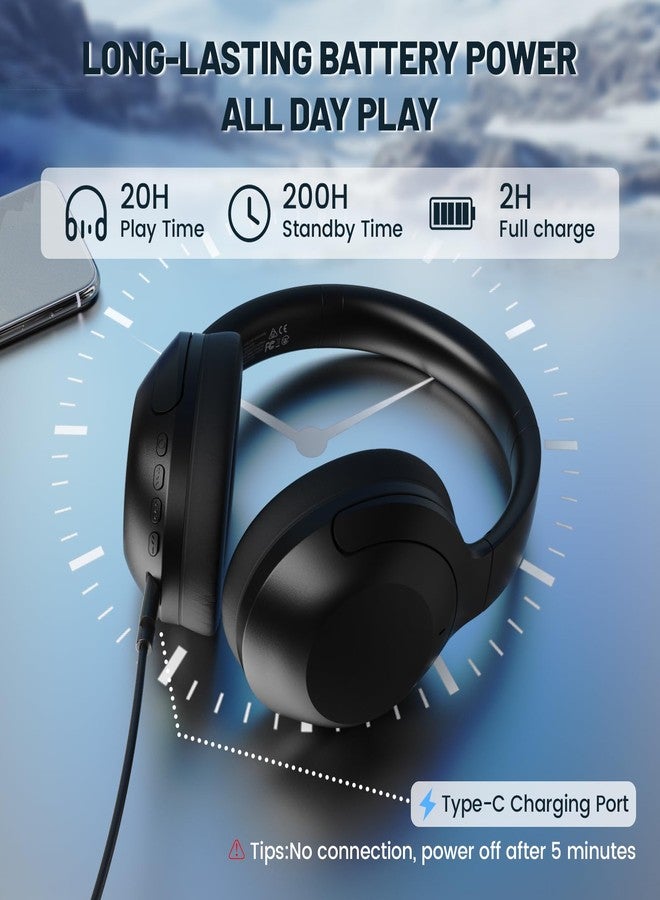 LexonElec Attack Shark G300 Wireless Active Noise Cancelling Headset, Bluetooth 5.3 Deep Bass HD Stereo Sound Over Ear, 20H Playtime, Built-in Mic Lightweight Design 3.5mm Gaming Headset (Black) - Image 4