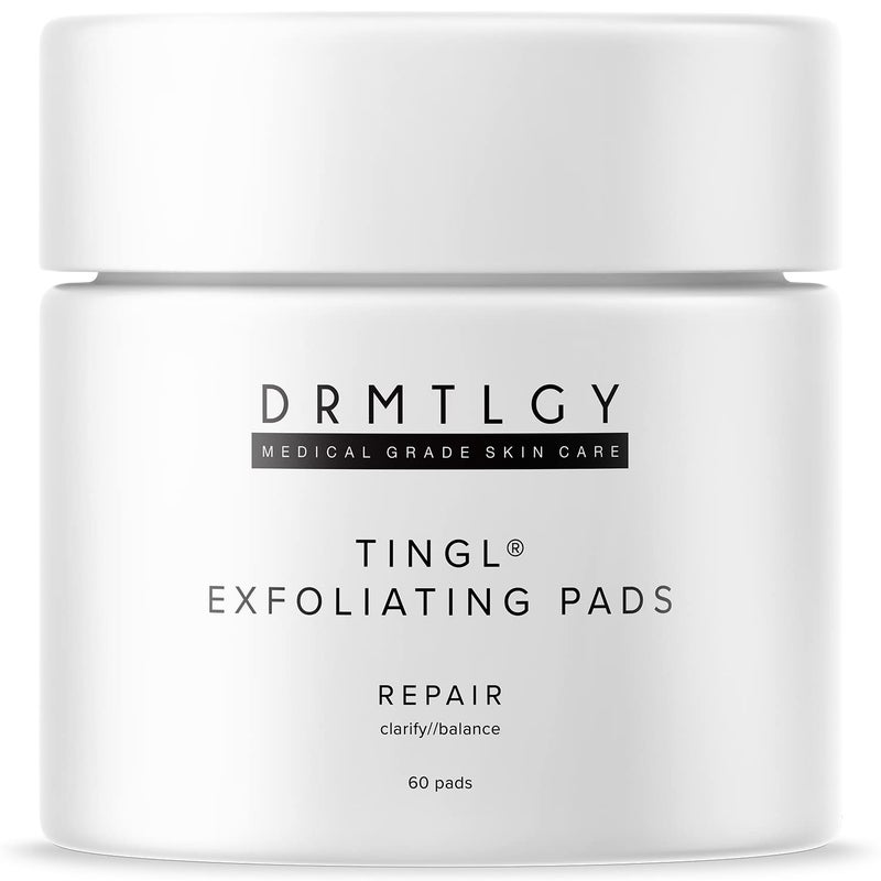 DRMTLGY Tingl Exfoliating Face Body Pads Glycolic Lactic Salicylic Acid for Acne Pores Blackheads Wrinkles AHA BHA Toner Pads for Oily Skin AntiAging FSAHSA Eligible 60 Count