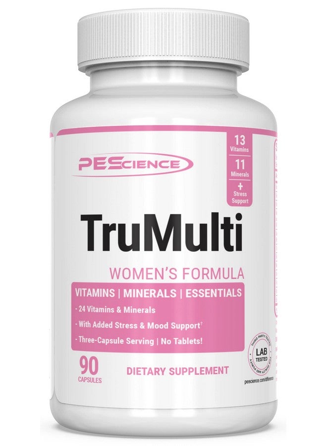 بي إي ساينس PEScience TruMulti Women's، فيتامينات متعددة مع فيتامين سي ود والزنك عالي الجودة لدعم المناعة والإجهاد، 90 كبسولة