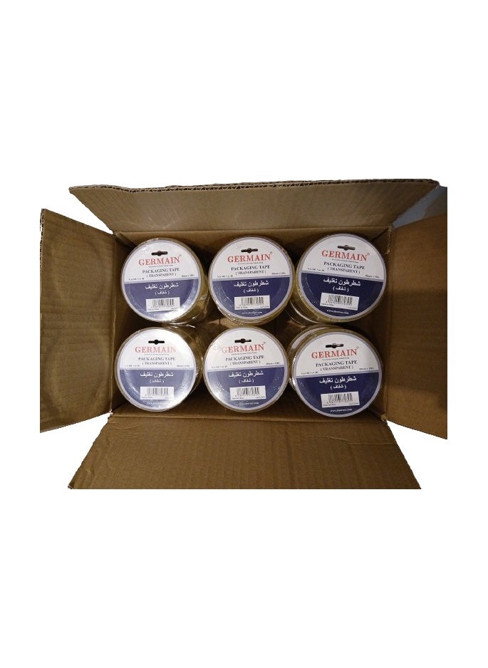 germain GERMAIN Transparent Packaging Tapes, 48mm x 100 yards x 45 mic, 30 Rolls per Box  - Image 2