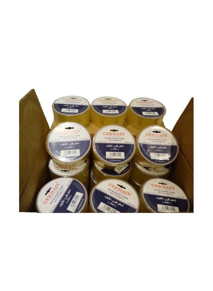 germain GERMAIN Transparent Packaging Tapes, 48mm x 100 yards x 45 mic, 30 Rolls per Box  - Image 1