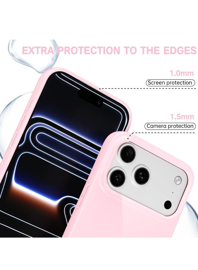 جراب لهاتف iPhone 17 Pro Max من السيليكون، جراب هاتف من هلام المطاط الناعم اللامع واللطيف والبلاستيكي البسيط والواقي للنساء والفتيات،**Perfect Compatibility:** Compatible with iPhone 17 Pro Max 6.9-inch (released in 2025). Package includes: 1 iPhone 17 Pro Max case (screen protector not included). - Image 2