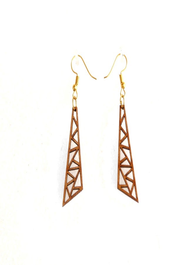 Nexat Wooden drop Earrings Pairs Wooden Earrings for Women and Girls, wood drop earrings Lightweight wooden teardrop For Women. Set of - 3 (Style 4) - Image 2