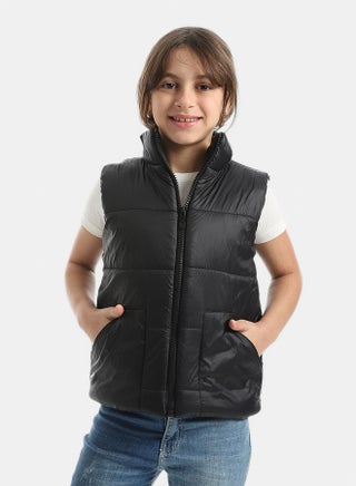 High Collar With Zipper Closure Cut Sleeves Vest _ Black - pzsku/ZD56A44650989605120F6Z/45/1759152942/e078c4da-6db2-47db-90cb-4f9970deb14d