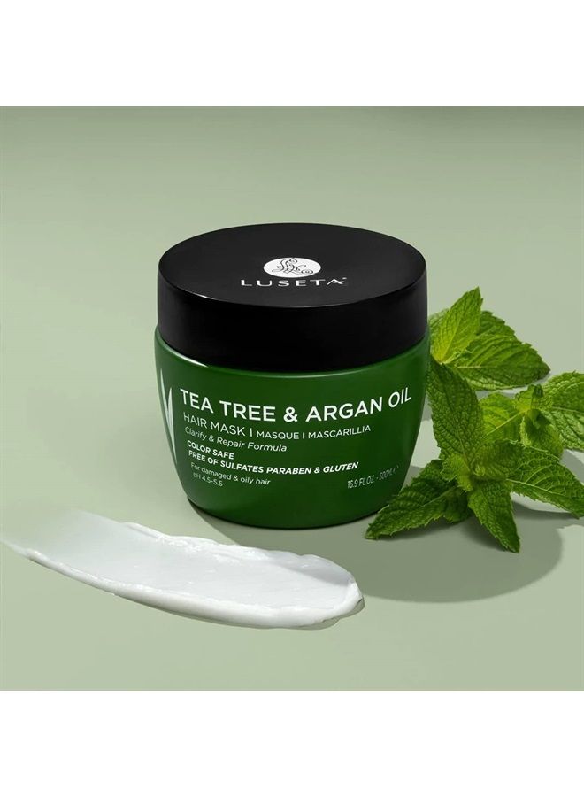 L LUSETA Luseta Tea Tree Oil Hair Mask 16.9 oz Hydrating & Moisturizing Treatment Soothing for Itchy Scalps and Dandruff - Image 2