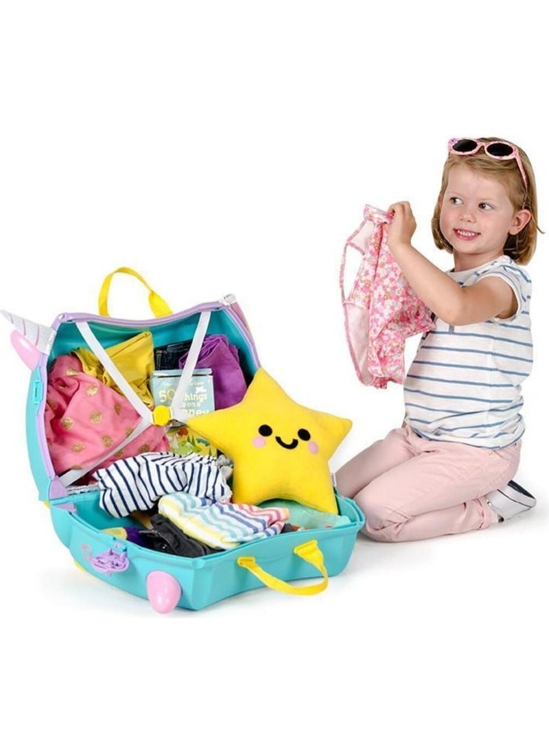 trunki White Kids Luggage - Una Unicorn Type4 Plastic Kids Boy Unicorn Casual/daily No Woven  - Image 3