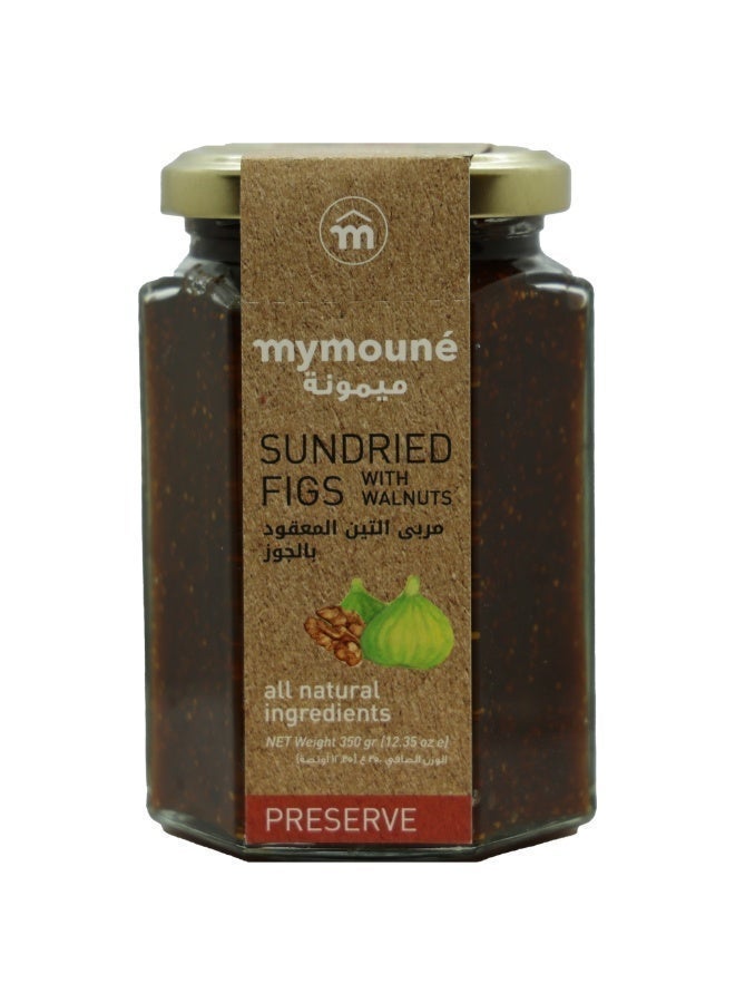 Mymoune Sundried Fig Preserve with Walnuts 350g | 75% Fruit Content | Traditional Lebanese Fig Jam - Image 1