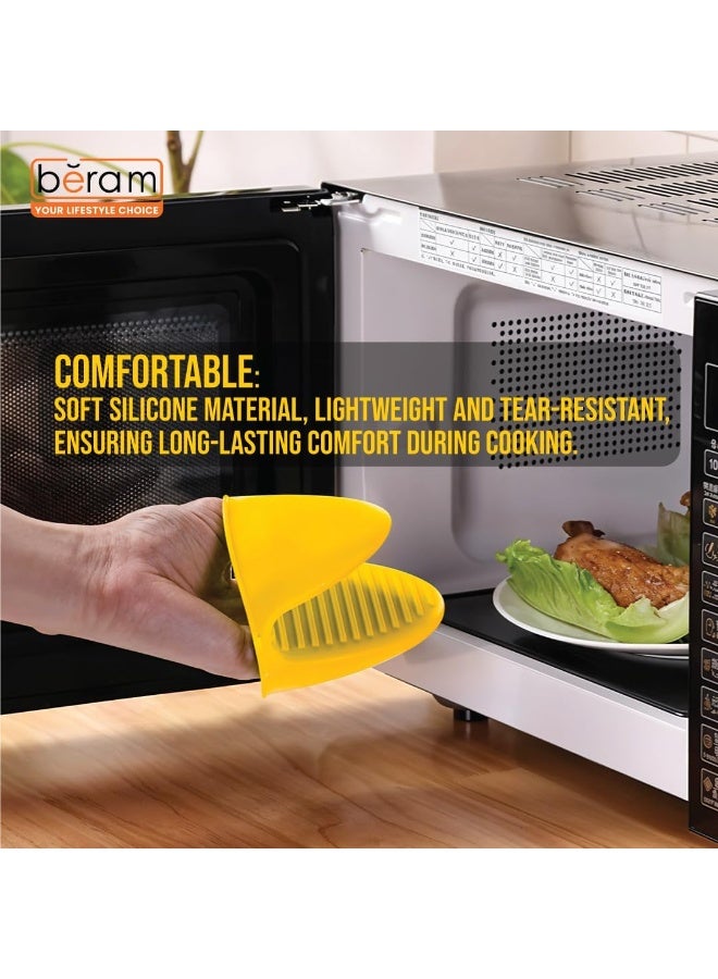 Beram Silicone Mini Oven Mitts, Set of 2, Kitchen Pot Holders, Heat Resistant, Small Kitchen Mitts, Air Fryer Mitts Mini, Pot Pinch Grip for Cooking and Baking - Image 5