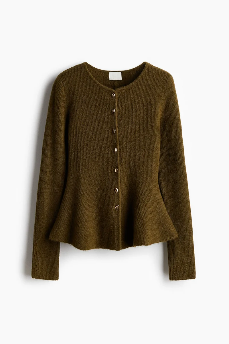 H&M Rib-knit peplum cardigan