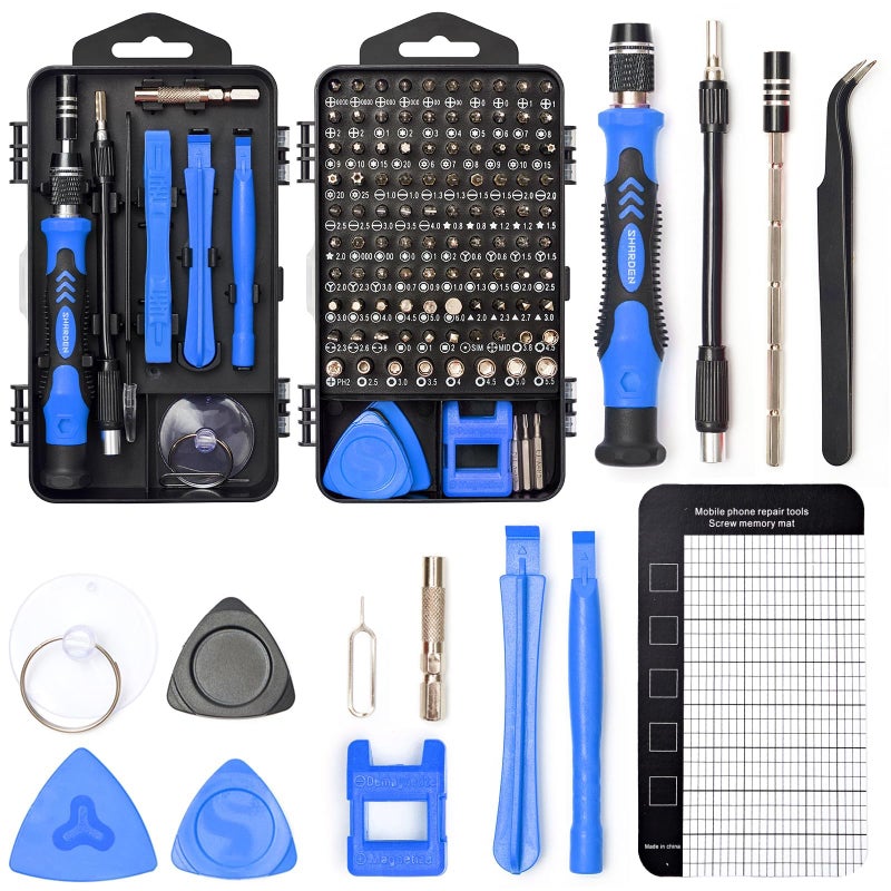 SHARDEN Precision Screwdriver Set, 122 in 1 Electronics Magnetic Repair Tool Kit with Case for Repair Computer, PC, Cellphone, Game Console, Watch, Eyeglasses etc (Blue)â€¦ - Image 1