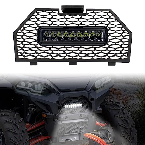 SAUTVS Front Grill Screen Radiator with Light for Polaris Sportsman 850 1000 2017-2025, Front Mesh Grille with LED Light Bar for Polaris Sportsman XP 1000 SP 850 2017-2025 Accessories (1PC) - Image 1