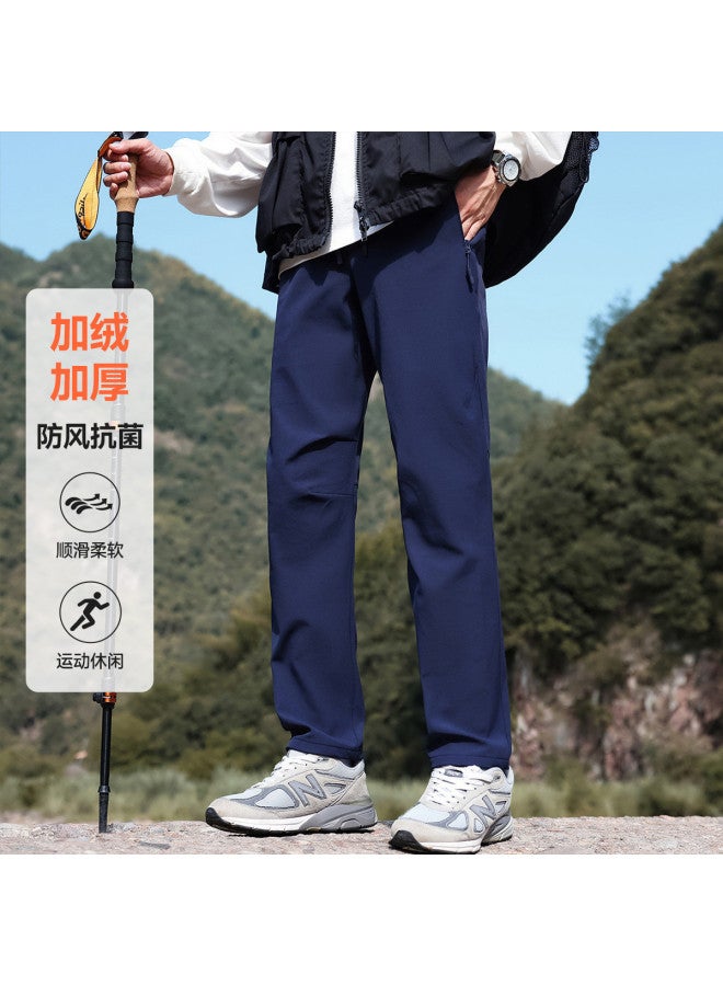 Fapai Winter Fleece Casual Pants Unisex Outdoor Casual Drawstring Waist Long Pants Softshell Pants - Image 2