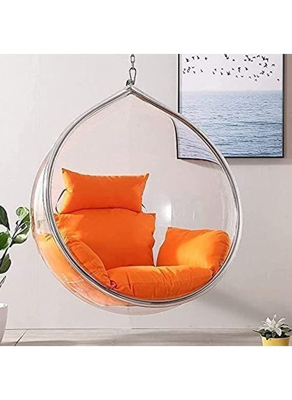 ANAND INDIA GROUPS ANAND INDIA GROUPS Polyester Hammock Designer Cushion for Hanging Swing Chair for Outdoor Egg Swing ChairGarden Swing Seat Padded Pillow Cushion Orange  - Image 2
