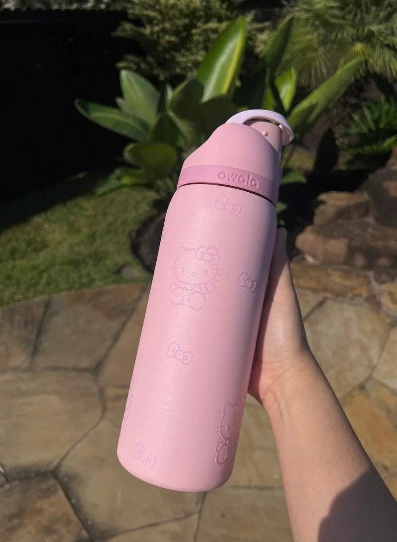 FreeSip Insulated Stainless Steel Water Bottle with Straw for Sports Travel and School BPA-Free Sports Water Bottle (Pink 32OZ) - Image 5