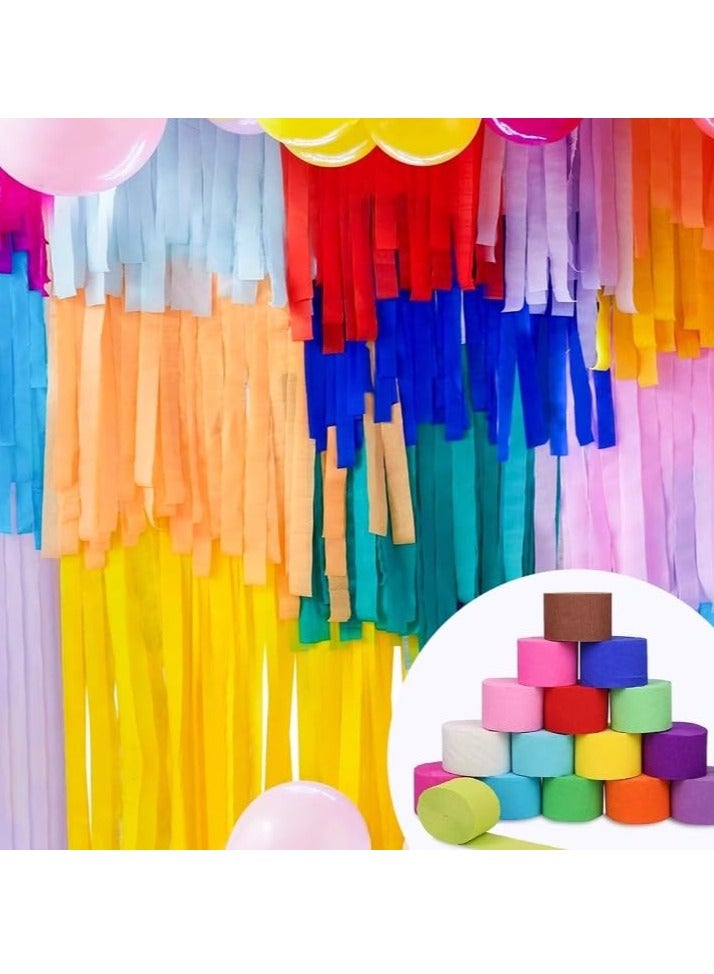 Mordely Party Crepe Paper Streamers - 6 Rolls Colorful Streamer Decorative Creped Roll for All Events Birthday, Festival, Wedding, Backdrop or Photo Booth Decoration, Flower Making - Image 3