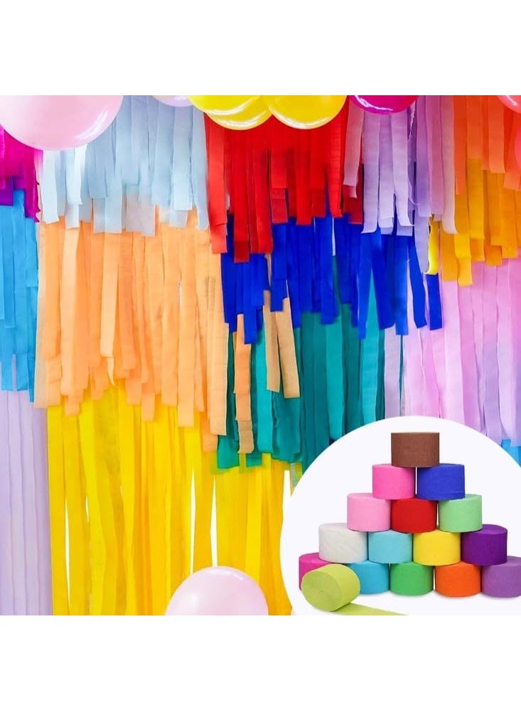Mordely Party Crepe Paper Streamers - 6 Rolls Colorful Streamer Decorative Creped Roll for All Events Birthday, Festival, Wedding, Backdrop or Photo Booth Decoration, Flower Making - Image 3